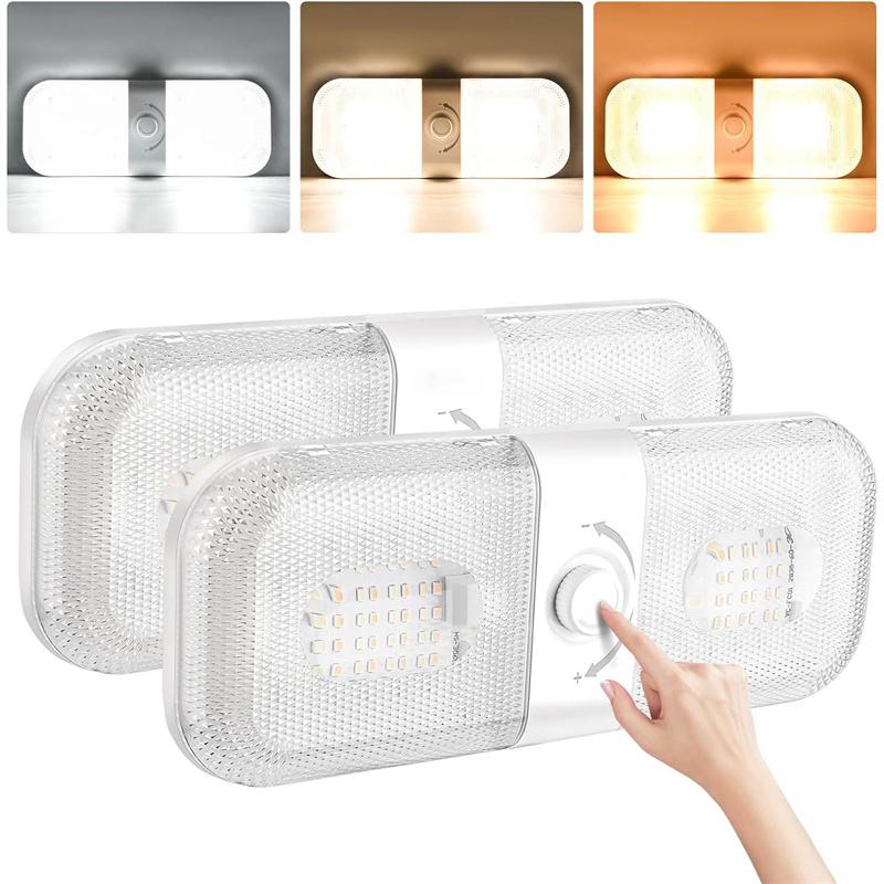 2Pcs 120Led 12-24V Car Interior Light Dome Roof Ceiling Reading Light Cabin Lights For Van Truck Rv Boat Camper Car Interior Lig