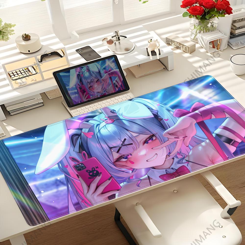 Cute Kawaii Rabbit Hole Antislip Rubber Mouse Pad Miku Large Gamers Decoracion Extended Mause Desktop Mats With Lock Edge