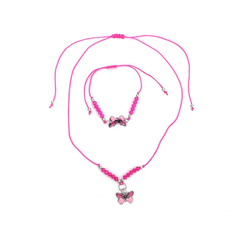 Ladies Butterfly Pendant Necklace Bracelets For Women Beads Necklace Choker Accessories Jewelry Gift