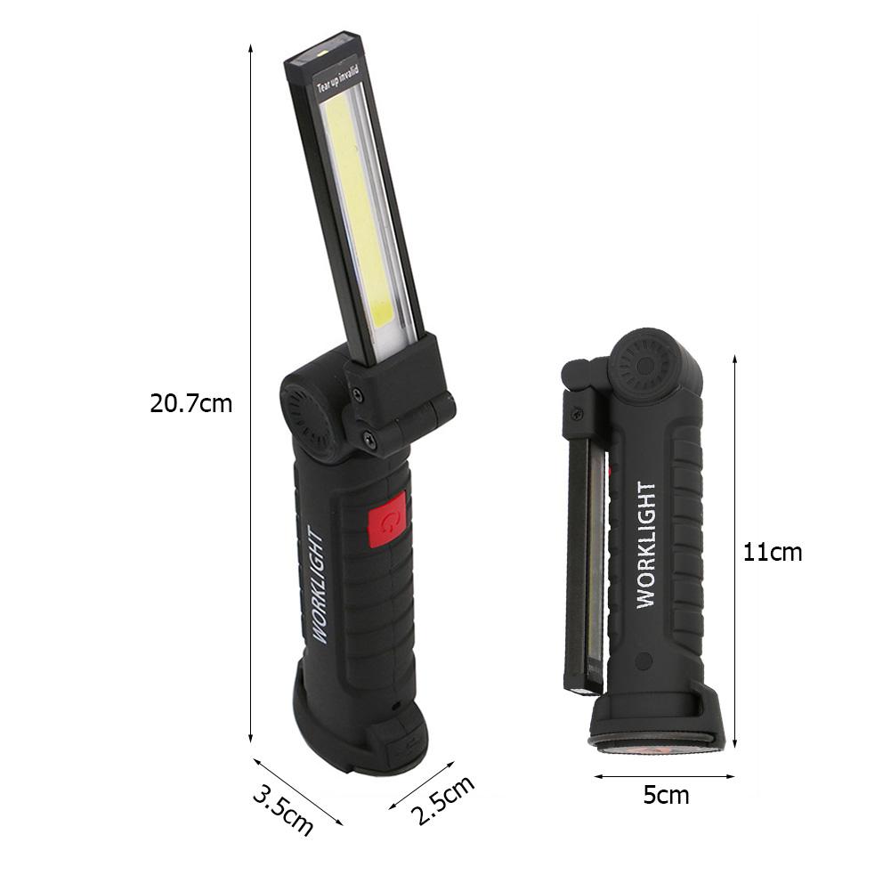 COB LED Work Light Dimmable USB Rechargeable LED Flashlight Inspection Lamp With Magnet&Hook 14500/18650 Battery Torch Light