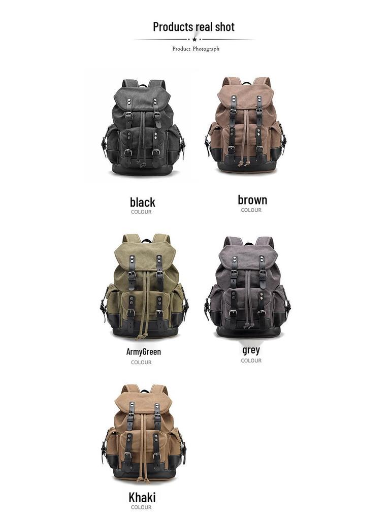 Retro European & American Canvas Travel Backpack - Large Capacity & Convenient for Mountaineering