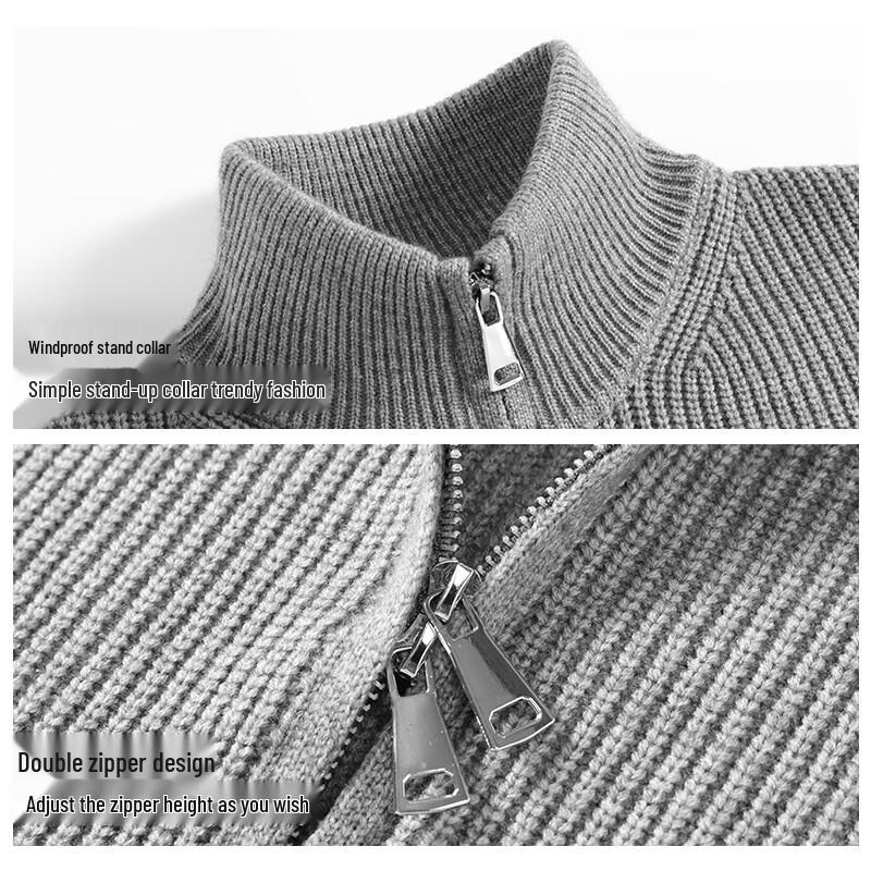 JEEP SPIRIT Men's Winter Stand-Collar Knit Sweaters