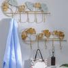 A20F-Modern Hook Up Fan-Shaped Leaf Hook Key Holder Wall Hooks Hanging Leaves Bathroom Wall Hook Decorative Minimalist Home