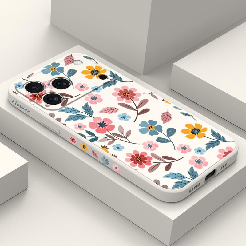 Flowerstalk Flower Phone Case For iPhone 17 Air 16 16e 15 14 13 Pro Max Plus Mini Liquid Silicone Soft Cover