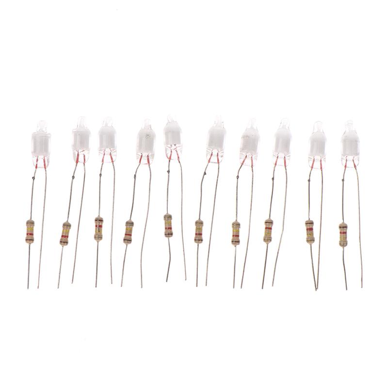 10ks neonové žárovky 4*10mm 5*13mm Hlavní indikátor napájení s odporem 220V