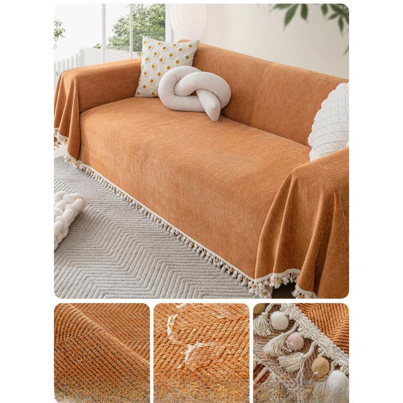Chenille Fischgrätenmuster Sofa Handtuchbezug Stoff Rutschfestes Sofakissen Vier Jahreszeiten Universal Hoher Anspruch Vollständig bedeckt Universeller Bezug Überwurfdecke