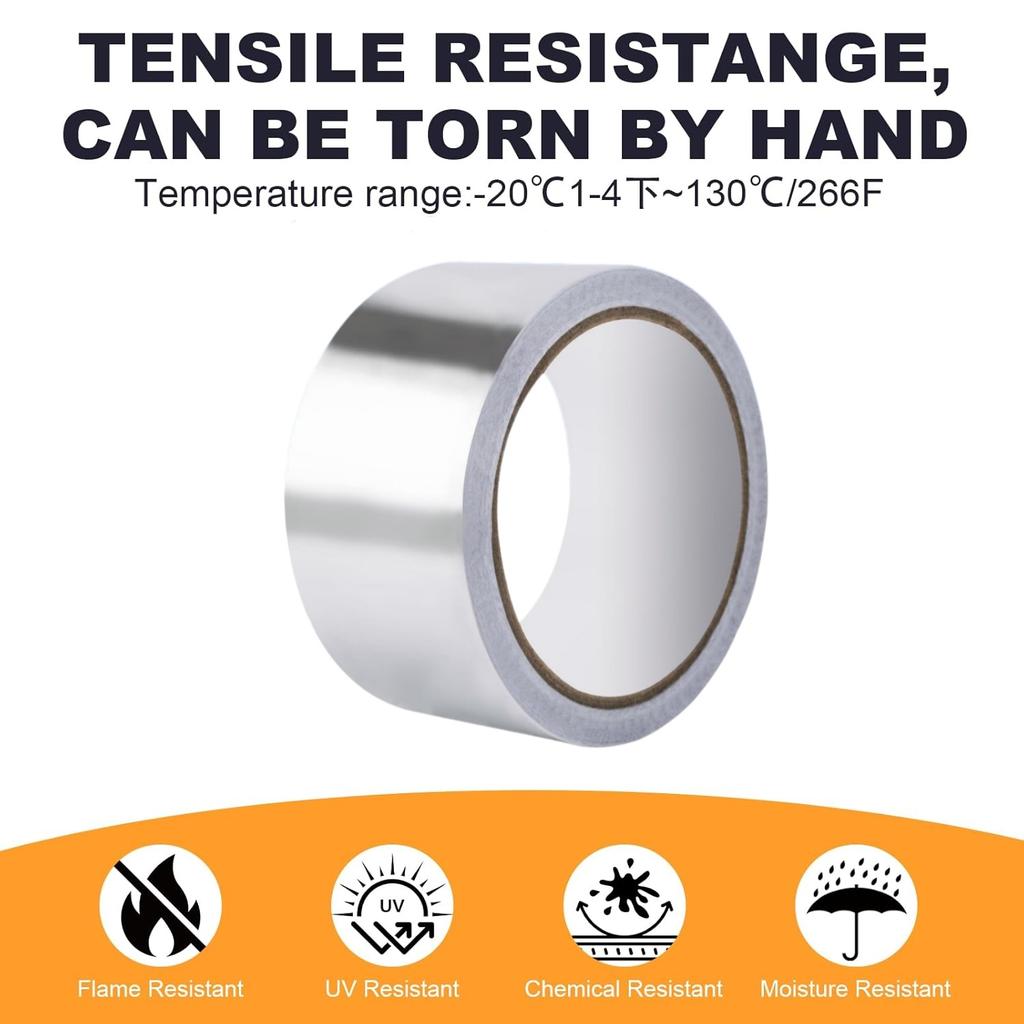 Aluminiumfolienband Silber Hitzebeständig Auslaufsicher Klebstoffe Flicken Reparatur Anti-Leckage Gewebeklebeband Küche Wasserdichte Aufkleber