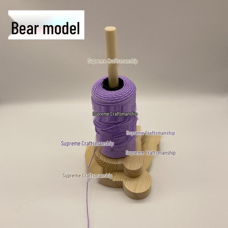 Detachable Solid Wood Yarn Winder: Portable, Lightweight Hand Knitting & Weaving Tool.