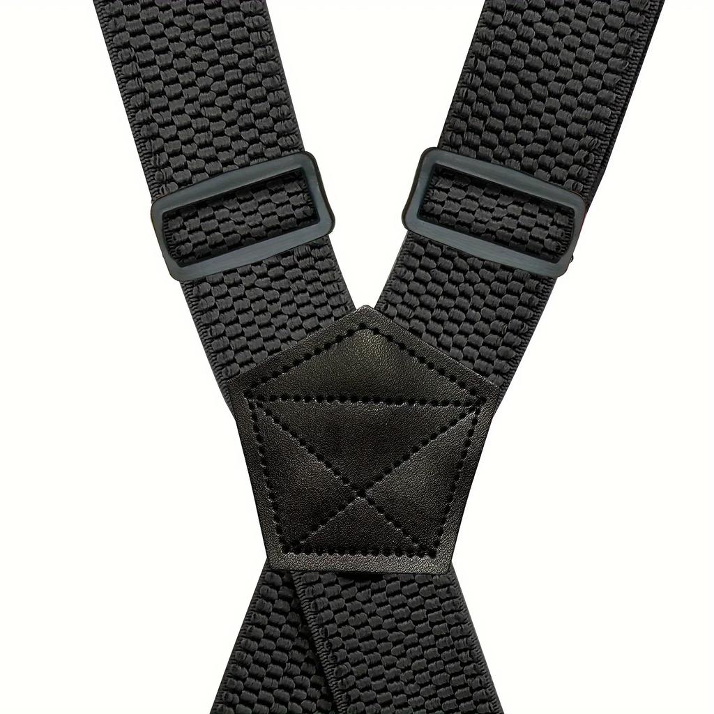 Men'S Wide Heavy Duty Work Strap Adult 4 Clips 120Cm Strap X-Type Elastic Adjustable Strap Bracket Work Men'S Strap  Garter