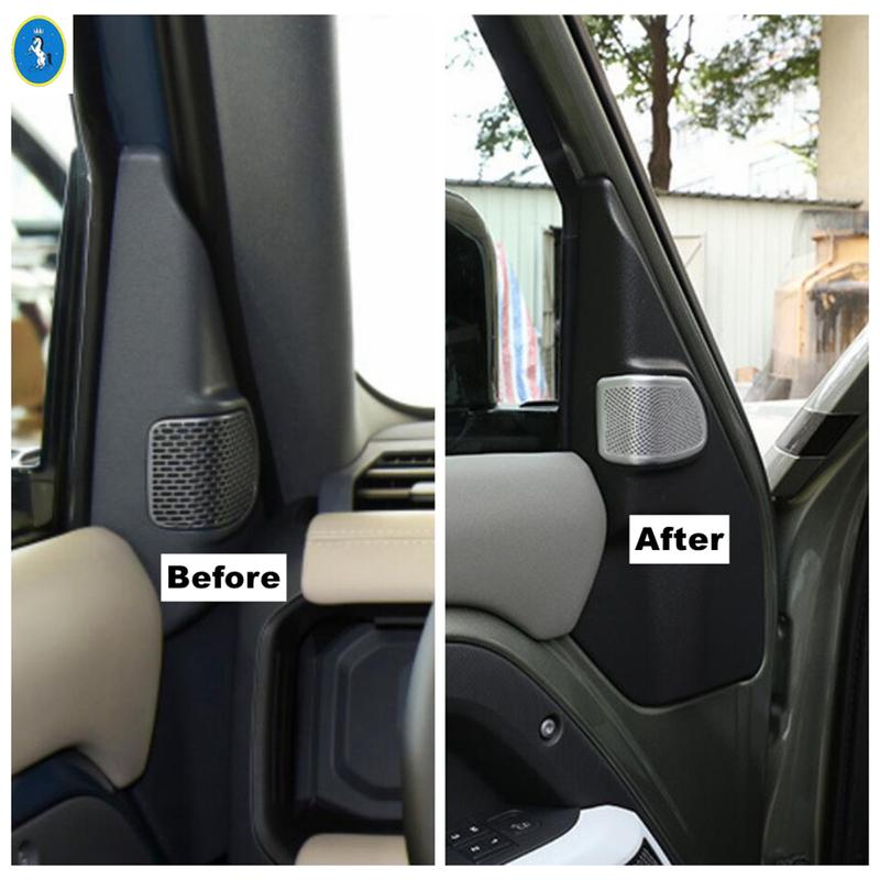 Silver Car-styling Pillar A Audio Speaker Tweeter Frame Cover Trim For Land Rover Defender 110  -  Interior Accessories