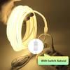 220V Dimmable Switch COB LED Strip With Dimmer Kit 288LEDs/M Waterproof 3000K 4000K 6000K Flexible Neon Light Kitchen Room Decor