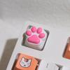 4Pcs New Hot Sale Translucent Cat Claw Keycap Cross Axis Mechanical Keyboard Custom Cute Pink Cat Paw Keycaps Decoration DIY