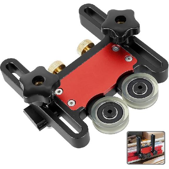 Bearing Stock Roller, Table Saw Feeder, Aluminum Alloy Table Saw Push Block, Sturdy Table Stock Guide Roller, Table Saw Jig Guide Roller Featherboard