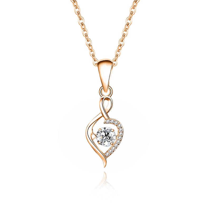 

Women s Dancing Heart Moissanite & Zircon Necklace - S925 Silver S925 Silver
