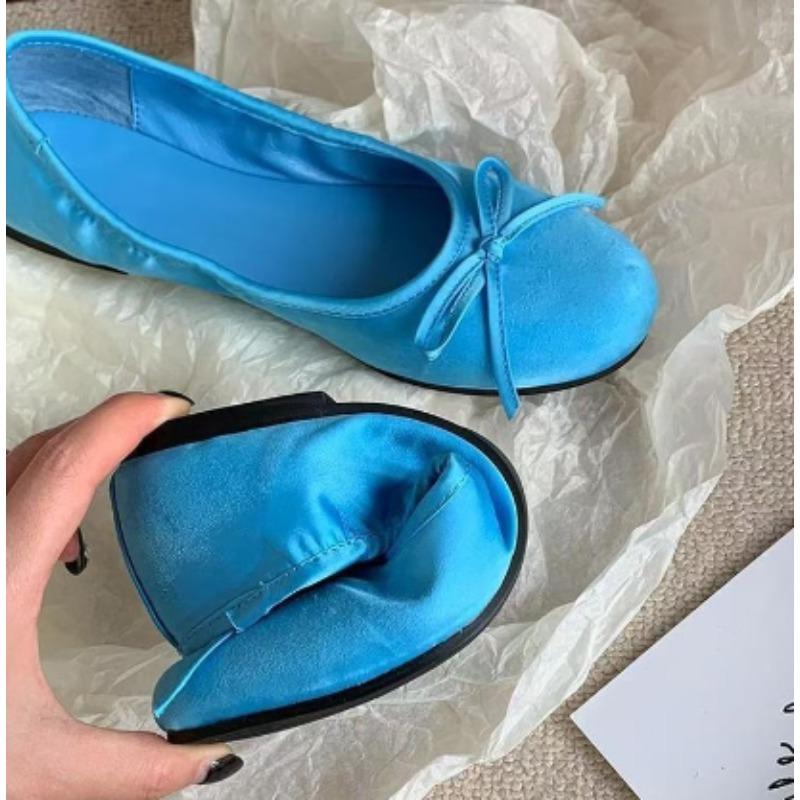 Fashion Women Shoes Flats Portable Fold Up Ballerina Flat Shoes Roll Up Foldable Ballet ter Party Shoes For Bridal Wedding Party Favor