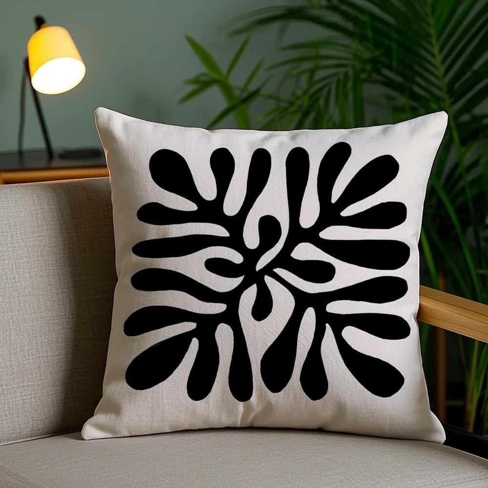 Classic Modern Flowers Cushion Cover Soft Short Plush Double-Sided Printing Home Decor Machine Washable Pillow Case Gift