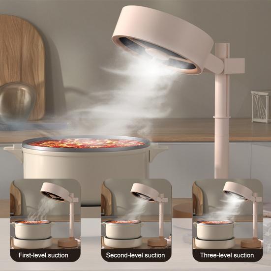 Small Range Hood Air Purifier Fan Quiet Portable Desktop Air Cleaner with 5-Layer Activated Carbon Filter 3-Speed Adjustable Smoke Odor Remover