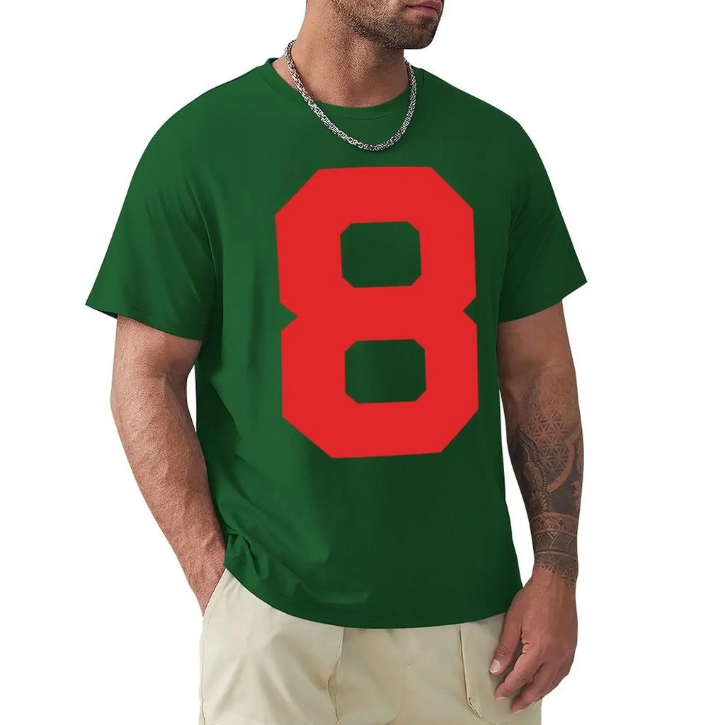 Number 8, Red eight, Sports number 8 T-Shirt hippie clothes summer tops black t shirts for