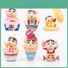 Crayon Shinchan Snack Time Series Dessert Ice Cream Pvc Model Figurine Cake Display Blind Box Toy