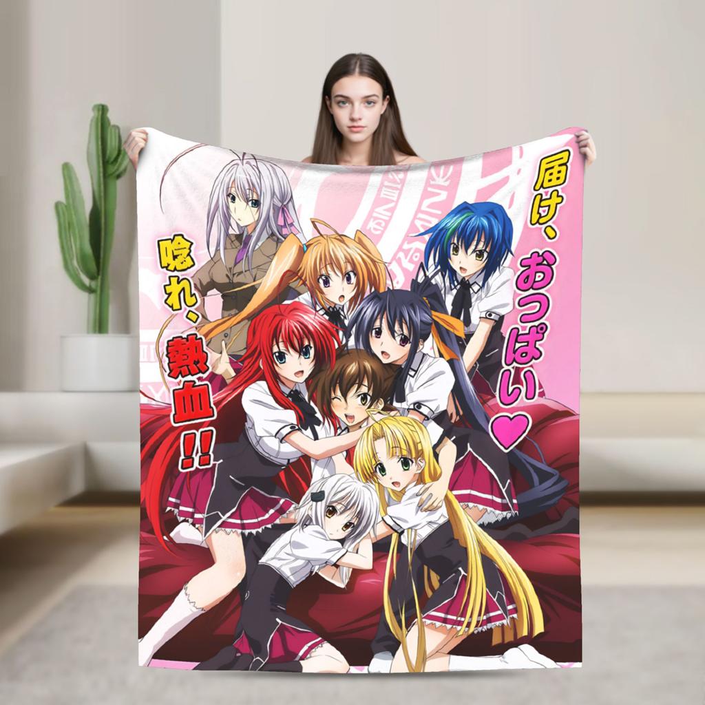 Superweiche Decken Dekorative High School DxD Überwurfdecke Anime Flanelldecke für Wohnzimmer Lustige Sofa-Bettdecke