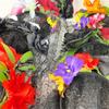 Skull Skeleton Hand Veil Headpiece with Dark Series Flower For Halloween Costume And Themed Photoshoots Wear