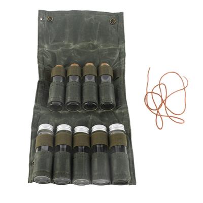 Borsa Portatile per Spezie Multiuso in Tela per Conservazione Condimenti con 9 Barattoli per Spezie per Campeggio all'Aperto Viaggio Verde OD
