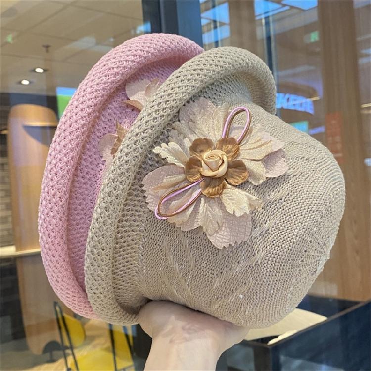 Classical Flower Style Bucket Hat Sun Protection Accessory Lightweight Acrylic Multiple Colorways