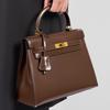 Box Glänzend Kelly Umhängetasche Damen Leder Große Kapazität Umhängetasche Streng, Vielseitig Pendler Tragbar Zweite Generation Kelly Tasche