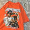 Attitude American Retro Hip Hop Graphic Tshirts Men Women Summer Tee Clothes Cotton Sweat Breathable T Shirt O-Neck Loose Tops
