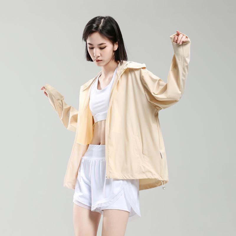 Women's Anti-UV Ice Silk Hooded Windbreaker - Breathable, Elastic, and Sun-Protective Summer Jacket for Climbing