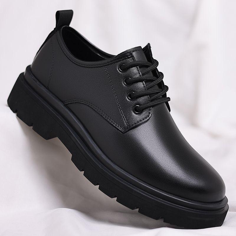 

Men s shoes 2024 new autumn British style round head tooling leather shoes men s business dress big head work men s shoes 38