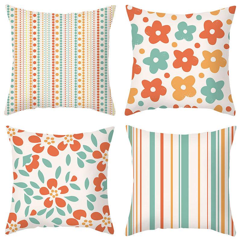 Geometric Floral Pattern Fresh Nordic Style Pillowcase Desk Lunch Break Sleeping Pillow Bedside Pillow Cushion