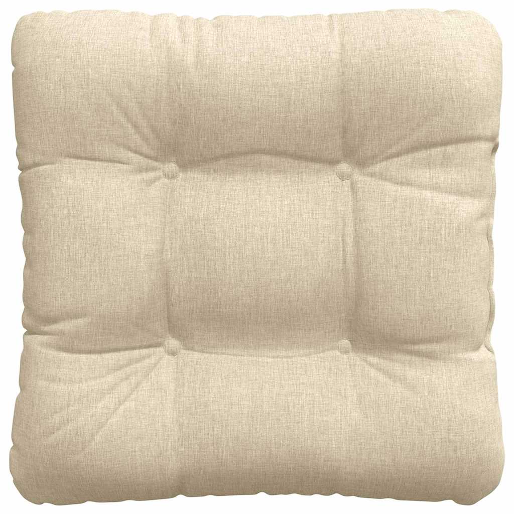 Seat Cushion Set 4 pcs Cream 40 x 40 x 12 cm Fabric
