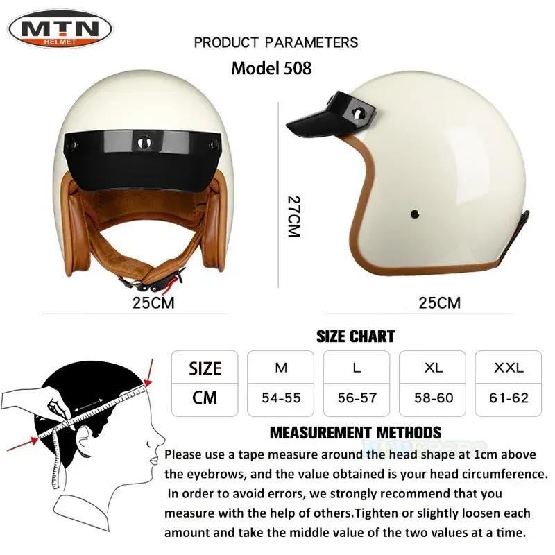 Newly Launched Vintage Motorcycle Helmet DOT Certified Synthetic Leather 3/4 Helmet Jet Mask Helmet 508