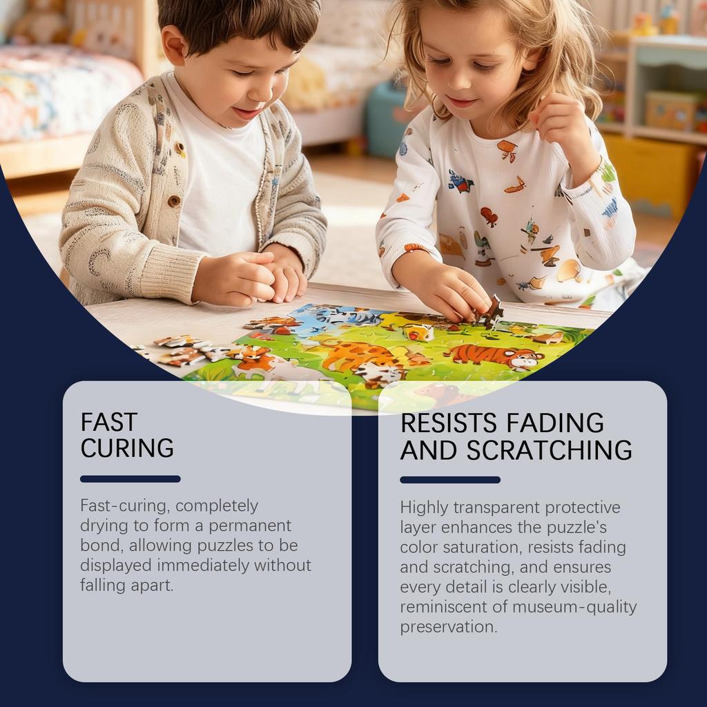 Puzzle Glue Curing Transparent Glue, Manual Puzzle Shaping, Student DIY Puzzle Fixing Tool, No Yellowing,30ML