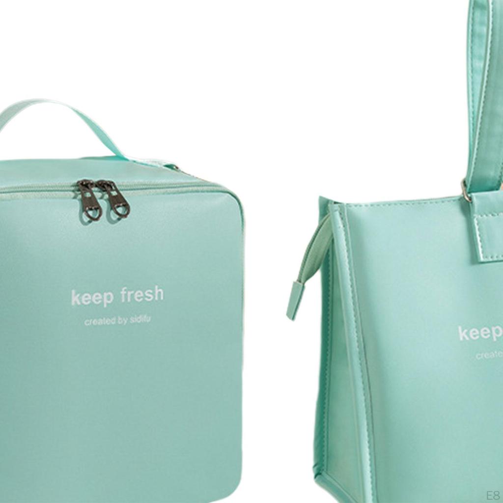 2 Pieces Lunch Storage Bag Cooling Pouch Portable Waterproof Reusable Carrier Thermal Food