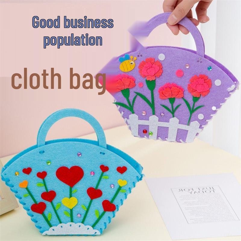 Mother's Day Bouquet Handbag DIY Sewing Kit – Fun Non-woven Fabric Gift for Kids To Make for Mom