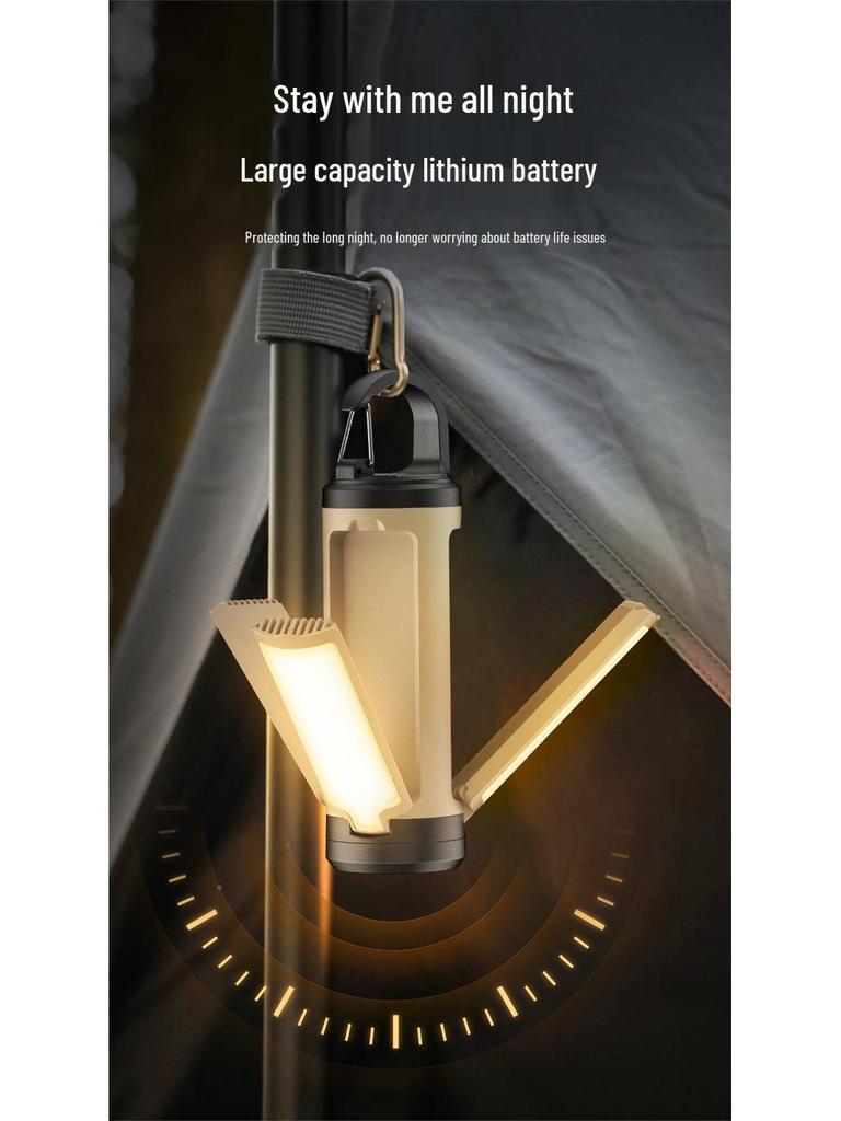 Cross-Border Foldable LED Camping Light with Hook