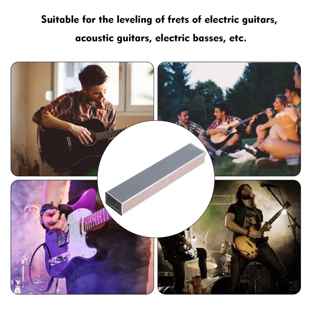 Aluminum alloy +  sandpaper Fret Leveling Beam Sand‑toned Fret Leveling Bar  For Guitar Repair