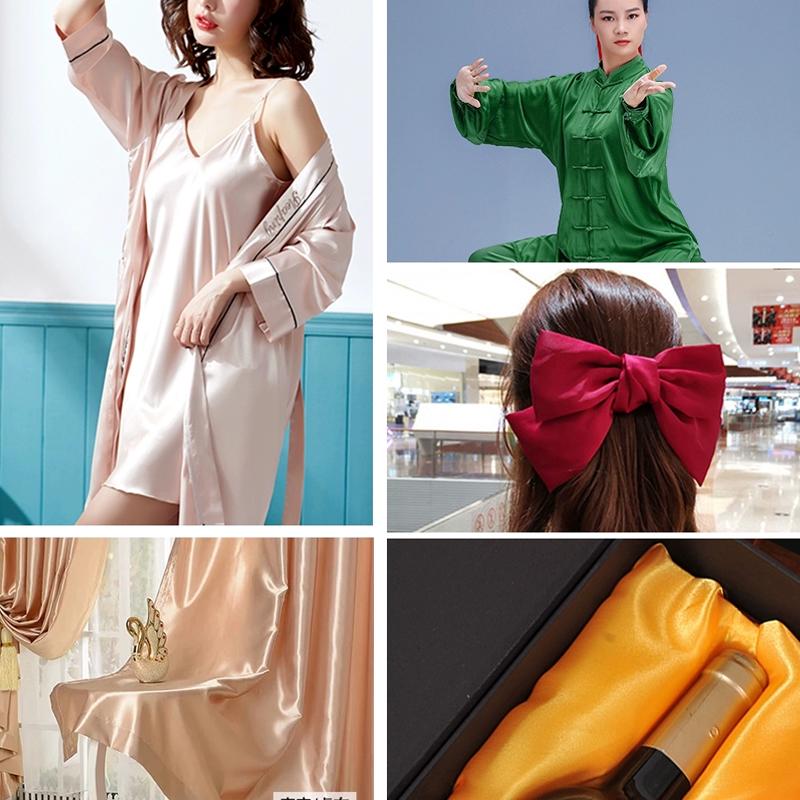 0.5m/1m/5m Solid Color Satin Lining Fabric for Sewing Dress Lining Pajamas Wedding Party Decoration Gift Box DIY Clothing Fabric