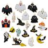 Mixed 19 Dripping Oil Halloween Ghost Broom Bat Wizard Hat Creative Diy Bracelet Necklace Small Pendant
