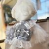 Pet Dog Clothes Lace Skirt Pastoral Style Black Plaid  Harness Puppy Dresses Universal Harness Tractionable Retro Princess Dress