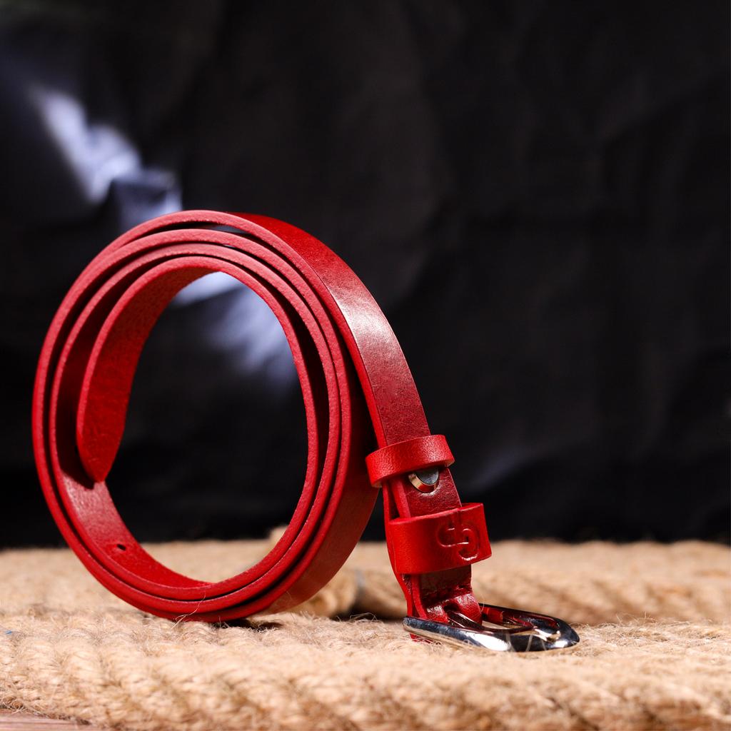 Ceinture en cuir femme brillante GRANDE PELLE Leather Belt 21439 Rouge