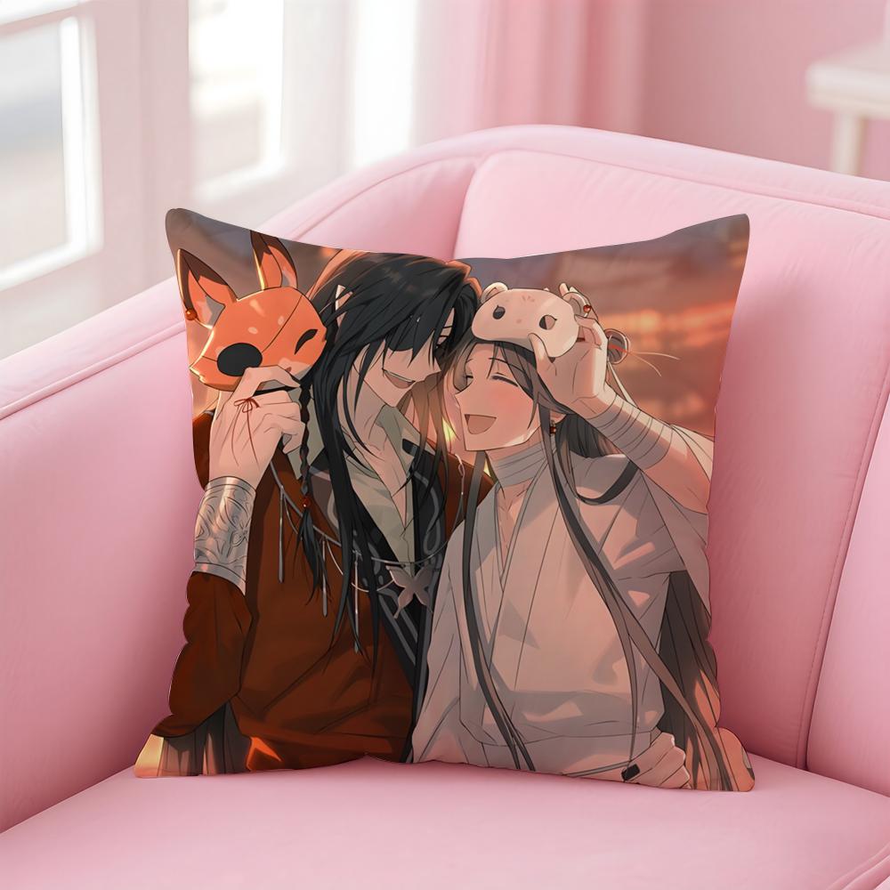 Heaven Official's Blessing Cushion Cover Home & Car Multi-Scene Pillow Cover - Reversible, Soft & Durable for Daily Use