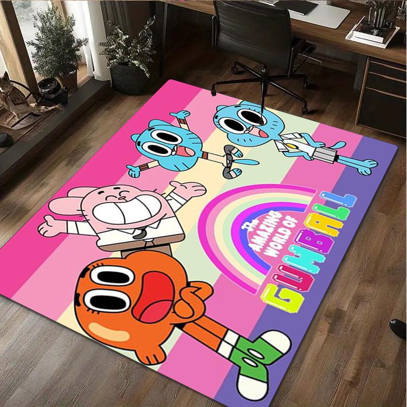 Gumball's World Adventure Carpet Office Decorative Carpet For Living Room Bedroom Door Mat Floor Rug Computer Chair Area Rug perfect holiday gift