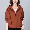 2024 Women's Fleece-lined Hooded Jacket: Stylish, Age-Reducing Autumn/Winter Cardigan for Middle-aged Moms