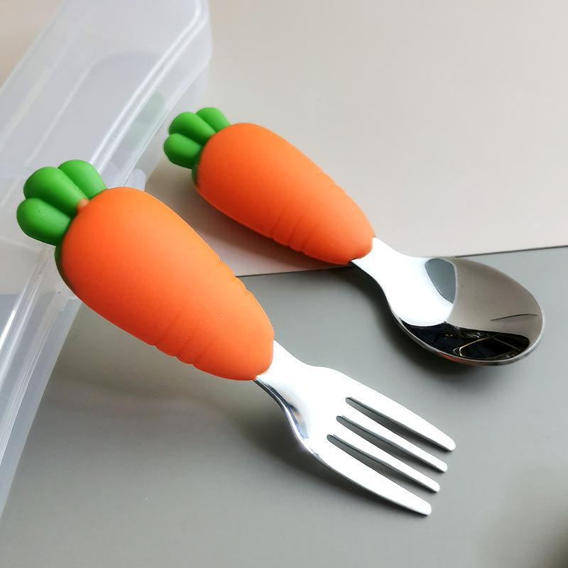 1pc-Carrot Shaped 304 Stainless Steel with Cute Carrot Shaped Fork, Reusable Tableware