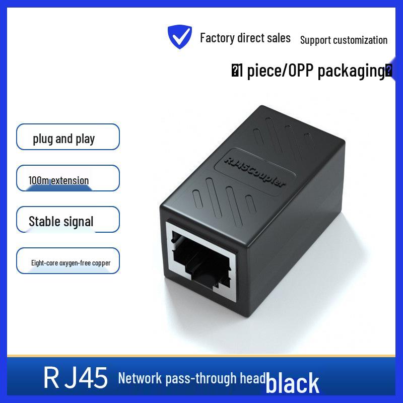 

RJ45 Gigabit Network Splitter Extender Coupler: 1-to-2 Straight-Through Connector