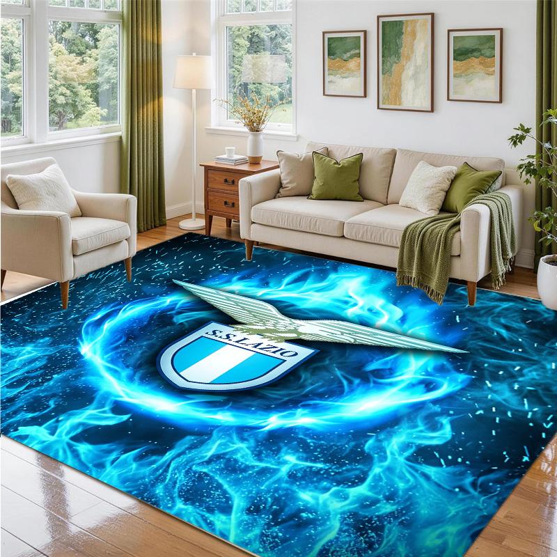 Lazio FC Design Crystal Velvet Rug Soft Decorative Mat for Bedroom Entrance