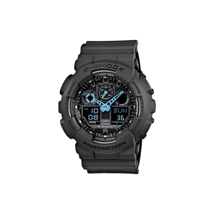 CASIO Men Liquid Crystal/Analog Dual Display Series 51.2mm Black Watch GA-100C-8A GA-100C-8A Black Gray Watch Dial